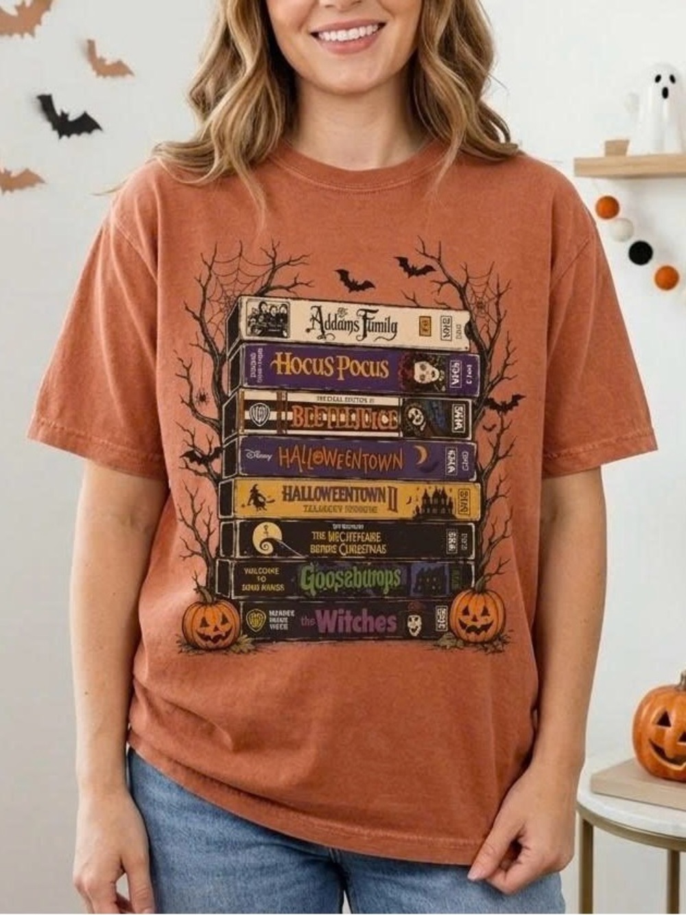 Vintage Halloween VHS Tapes Shirt | Retro 90s Spooky Movie Graphic Tee